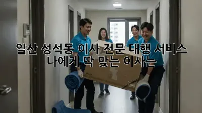일산 성석동 이사 전문 대행 서비스: 나에게 딱 맞는 이사는?
